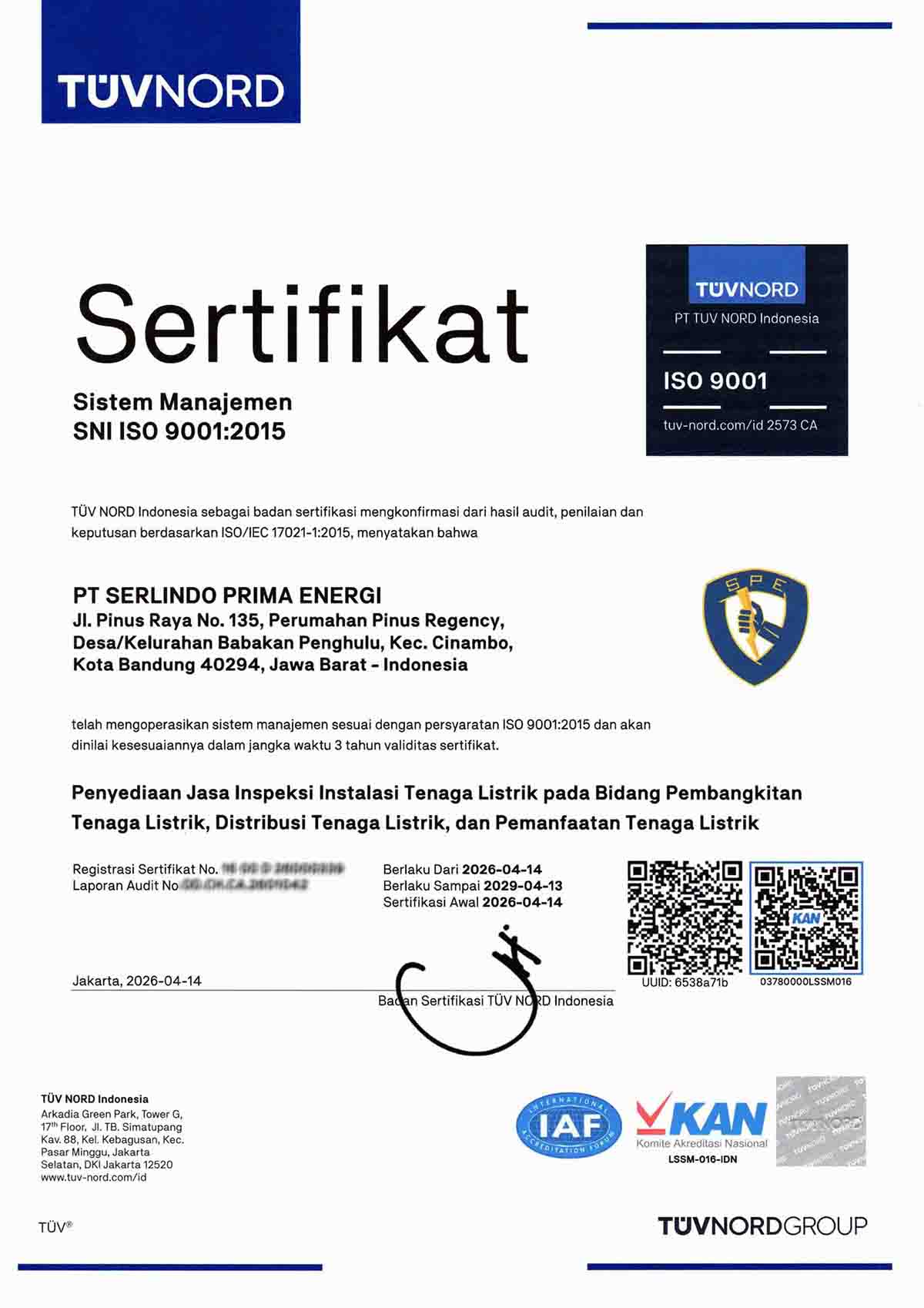 Sertifikat ISO 9001:2015